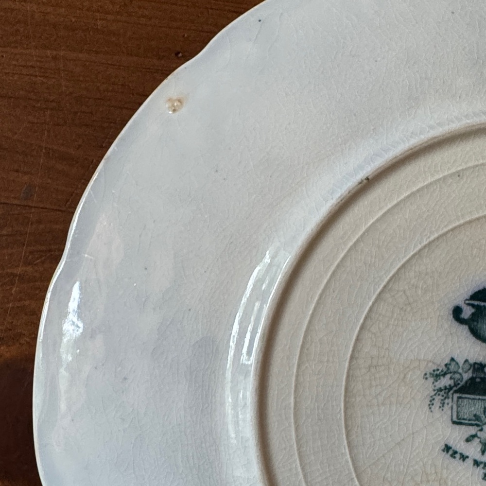 Antique New Wharf Pottery “Oriental” Flow Blue Plate - Picture 6 of 14
